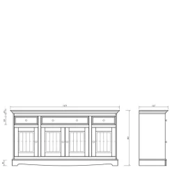 167x85x45 Modern Country Sideboard zweifarbig - Vitablo