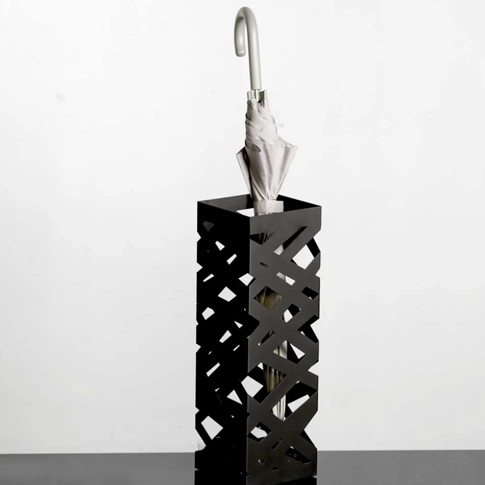 16x48x16 Moderner Schirmständer in Schwarz - Rigunac