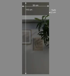 50x110x2 Moderner Spiegel rahmenlos - Castalla