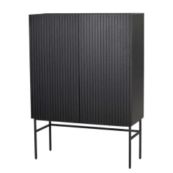 100x140x40 Modernes Highboard in Schwarz - Gragano