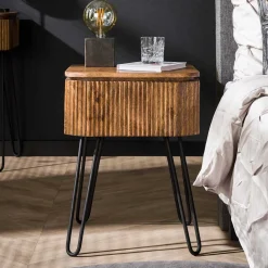 45x60x40 Nachtkommode in Holz Sandfarben - Pysero