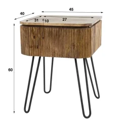 45x60x40 Nachtkommode in Holz Sandfarben - Pysero