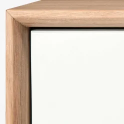 40x50x40 Nachtkommode in Weiß & Eiche - Julecas