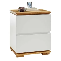 48x59x40 Nachtkommode in Weiß & Eiche - Sennpa