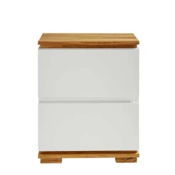48x59x40 Nachtkommode in Weiß & Eiche - Sennpa