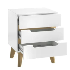 48x60x40 Nachtkommode in Weiß & Eiche - Setubal