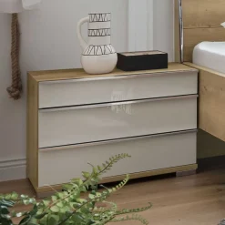 60x48x42 Nachtkommode in Weiß Glas - Nuetran