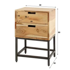 40x60x30 Nachtkommode mit Metallgestell - Babra