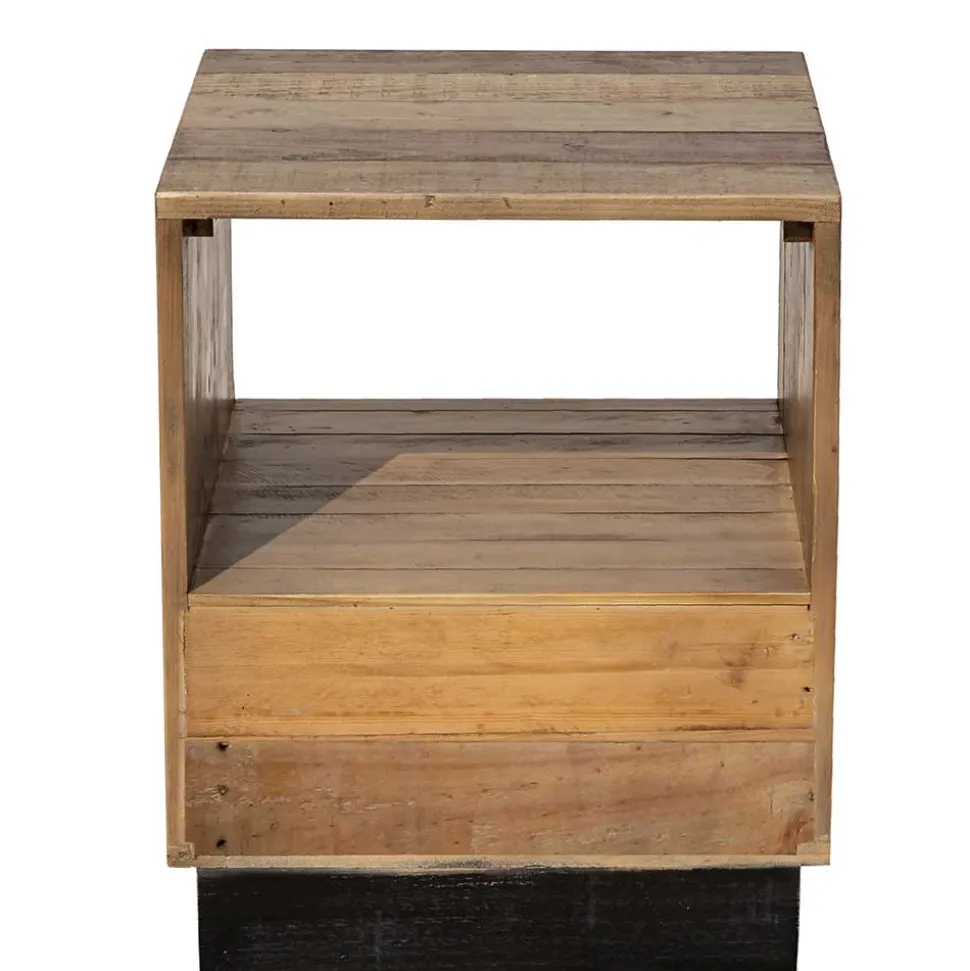 45x50x45 Nachttisch aus Recyclingholz - Dulcinus