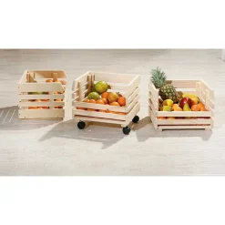 37x80x30 Obst & Gemüse Regal aus Massivholz - Yutaha