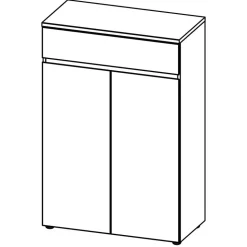 80x120x40 Office Vertiko in Wildeiche Optik - Contrage