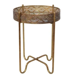 41x51x41 Orient Beistelltisch mit Spiegelglas - Delamaro