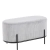 80x42x40 Ovaler Polsterhocker in Hellgrau - Piava