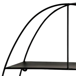 44x71x16 Ovales Wandregal aus Metall in Schwarz - Jaglyn