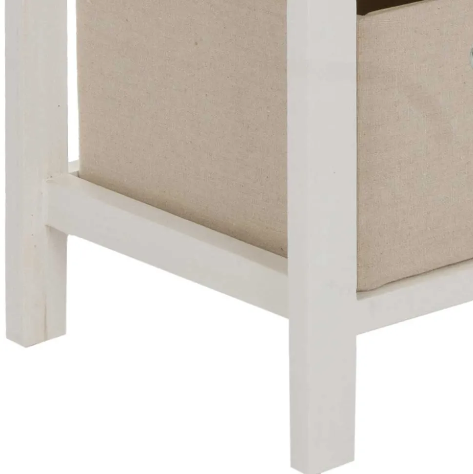 38x57x28 Paulownia Kommode in Weiß & Braun - Amare