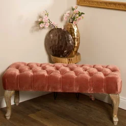 100x40x42 Polsterbank in Rosa Samt - Fregato