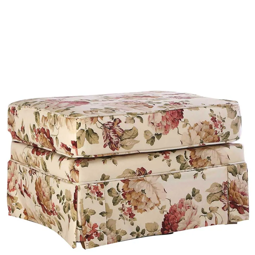 74x52x60 Polsterhocker mit Blumen Stoff - Kammas