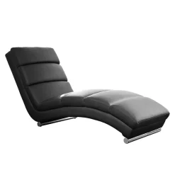 60x82x170 Polsterliege in Schwarz Kunstleder - Elias
