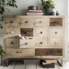 110x91x37 Recyclingholz Kommode mit 14 Schubladen - Emirello
