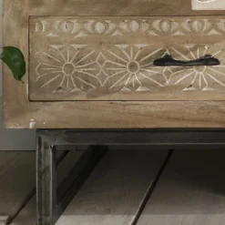 110x91x37 Recyclingholz Kommode mit 14 Schubladen - Emirello