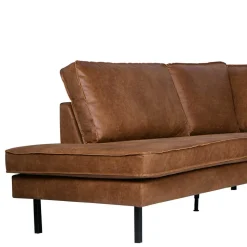 266x85x213 Recyclingleder Ecksofa in Cognac Braun - Huropa