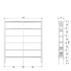 197x220x31 Regal aus Stahl & Holz in Weiß - Leyma