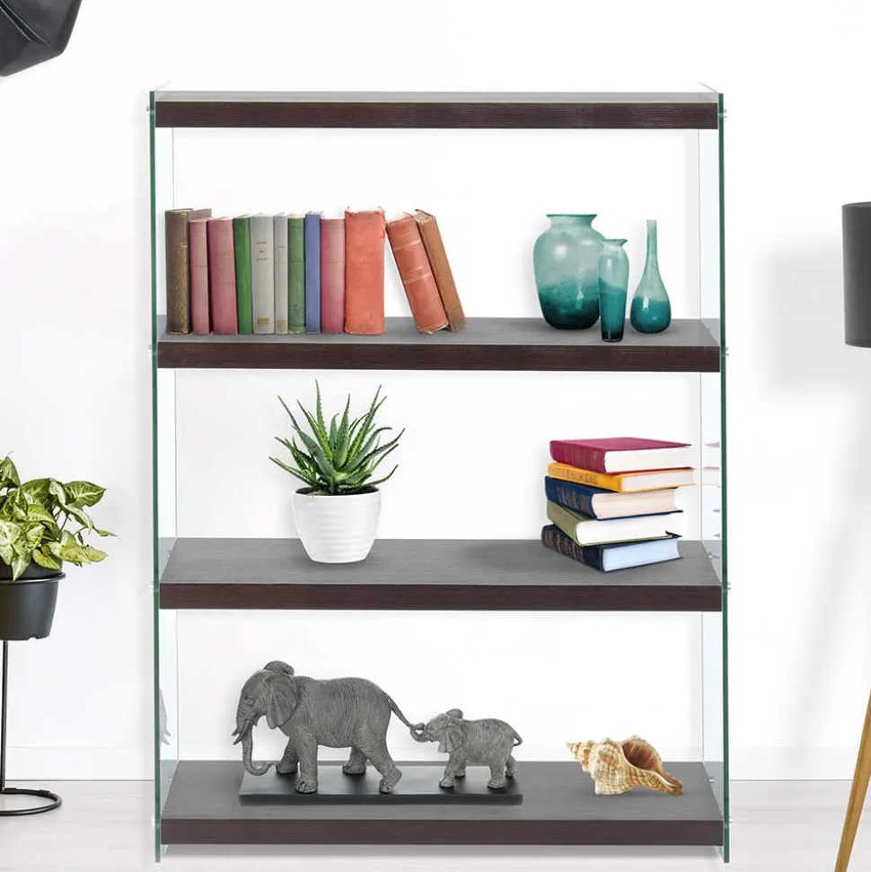 83x113x30 Regal in Walnussfarben MDF - Ucera