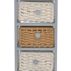 30x58x25 Regal mit 3 Körben aus Geflecht - Nasco