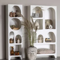 95x180x32 Retro Design Regal in Weiß - Tom