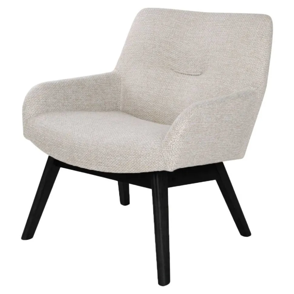 63x73x65 Retro Sessel in Creme Weiß - Solanda