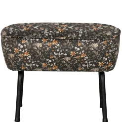 55x40x46 Retrohocker mit Samt Blumen Muster - Esdrega