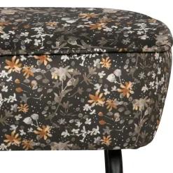 55x40x46 Retrohocker mit Samt Blumen Muster - Esdrega