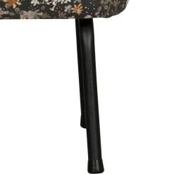 55x40x46 Retrohocker mit Samt Blumen Muster - Esdrega