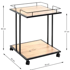 45x60x45 Rollbarer Beistelltisch quadratisch - Jonida