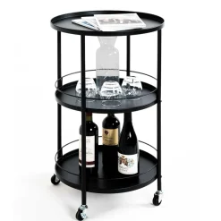 45x75x45 Runder Barwagen aus Metall - Stokes