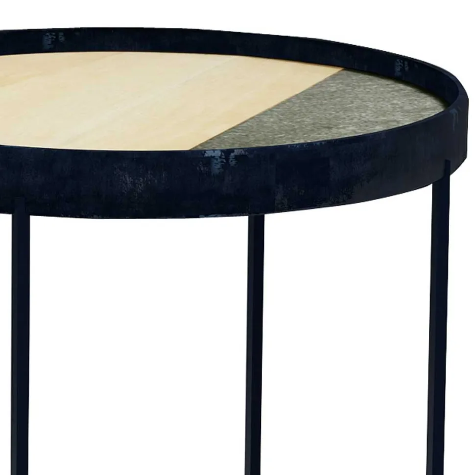 40x47x40 Runder Couchtisch mit Bügelgestell - Kontrada