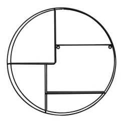 50x50x12 Rundes Wandregal in Schwarz - Anatana