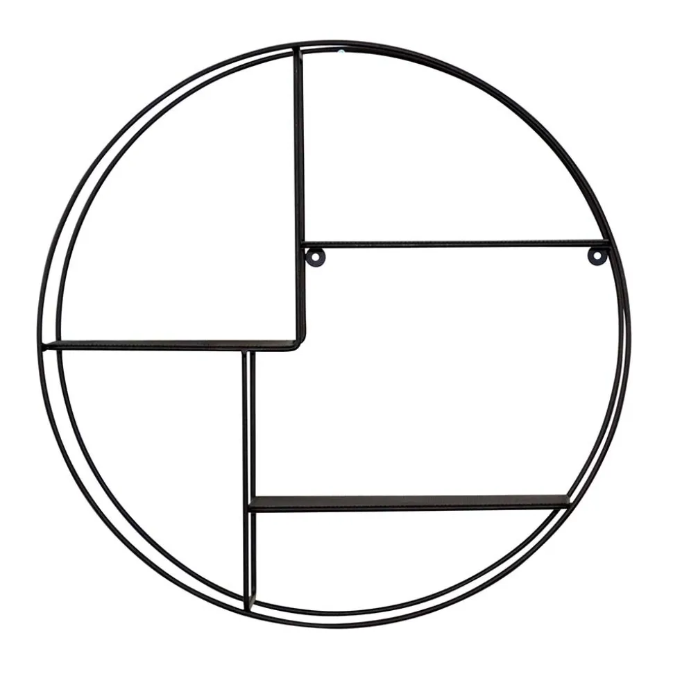 50x50x12 Rundes Wandregal in Schwarz - Anatana