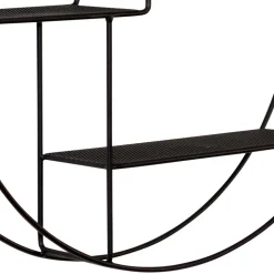 50x50x12 Rundes Wandregal in Schwarz - Anatana