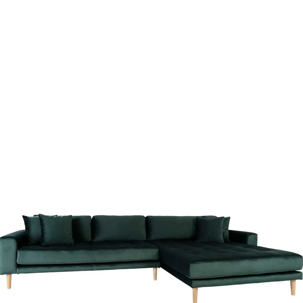 290x76x170 Samt Ecksofa im Skandi Design - Bonisa