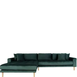 290x76x170 Samt Ecksofa im Skandi Design - Bonisa