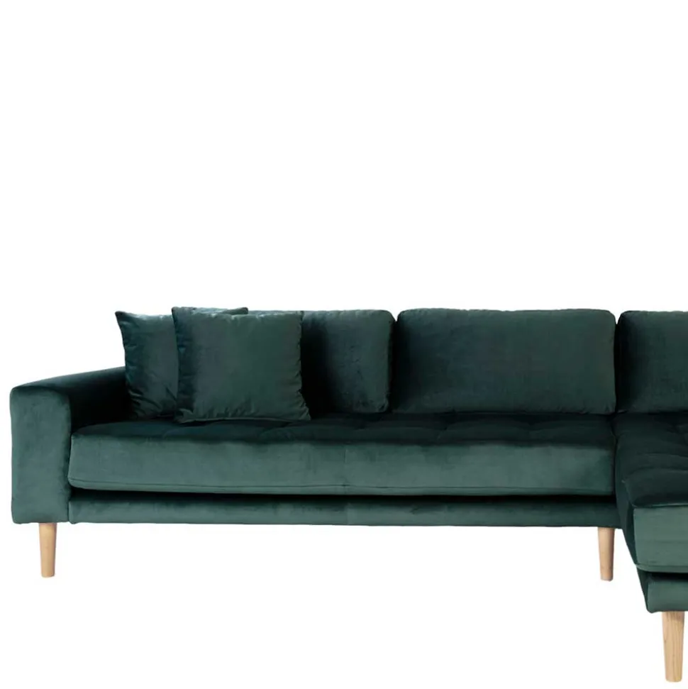 290x76x170 Samt Ecksofa im Skandi Design - Bonisa