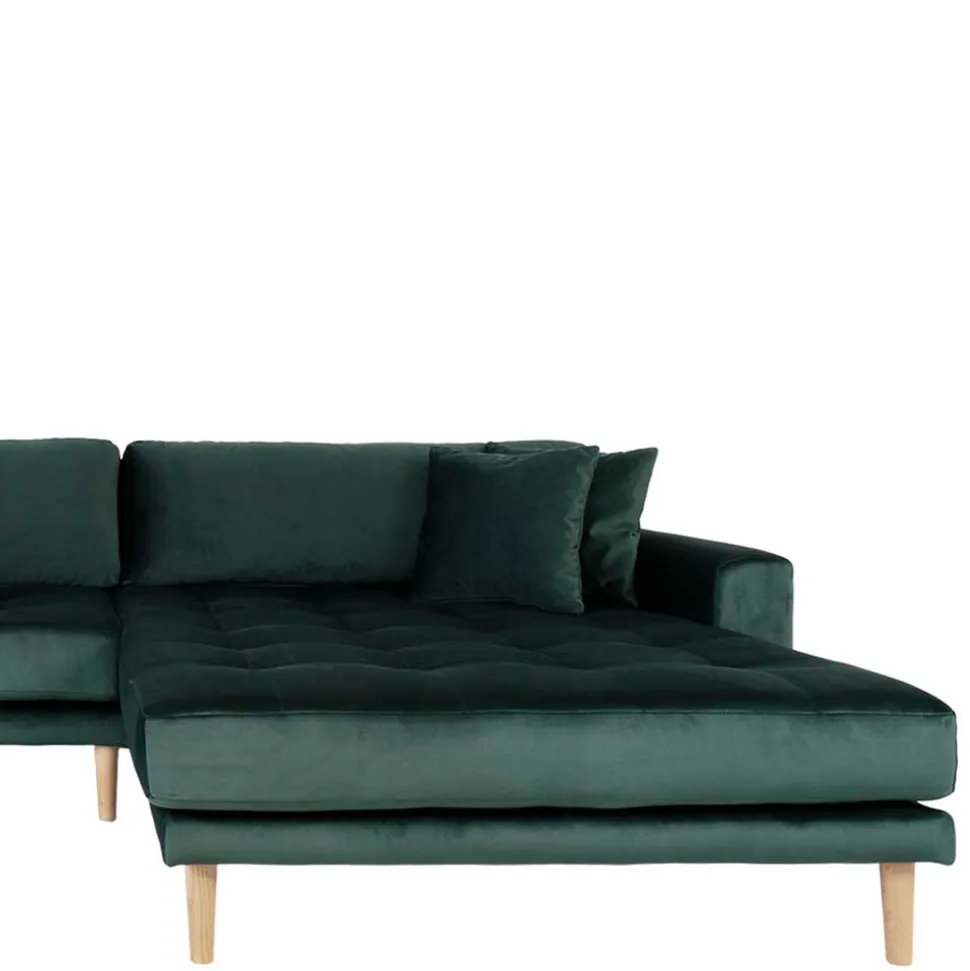 290x76x170 Samt Ecksofa im Skandi Design - Bonisa