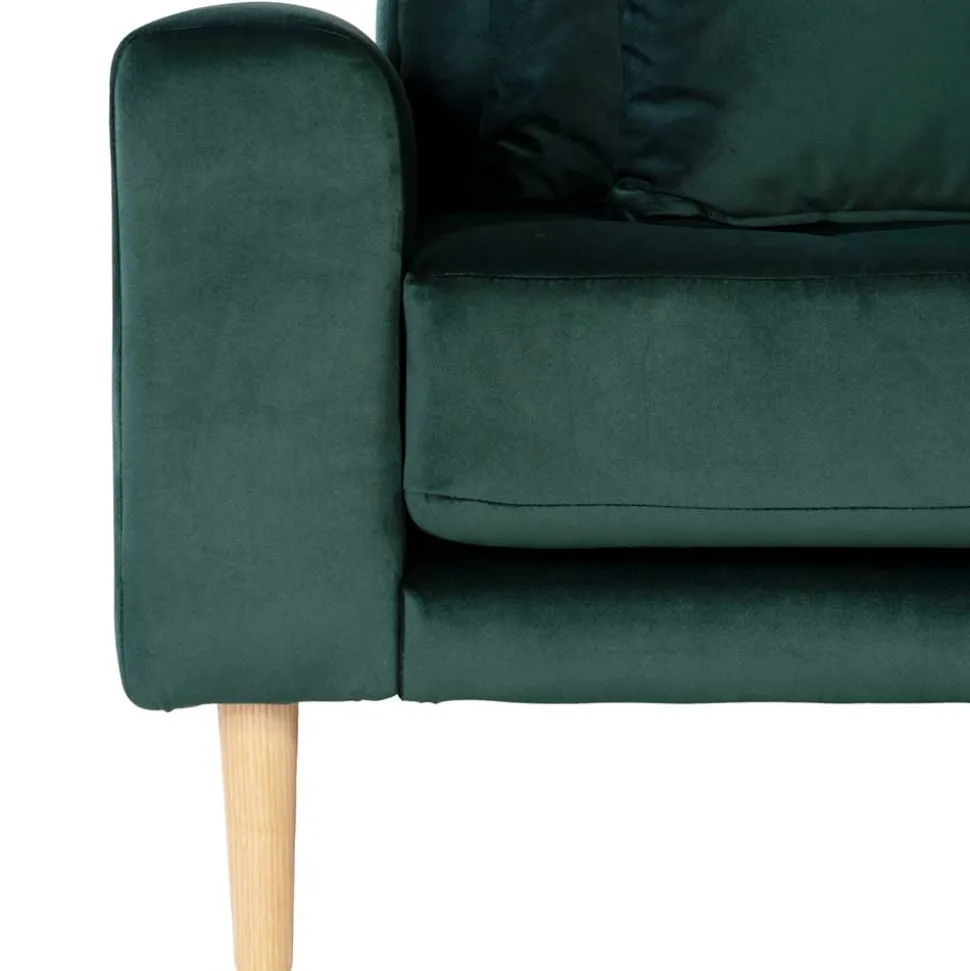 290x76x170 Samt Ecksofa im Skandi Design - Bonisa