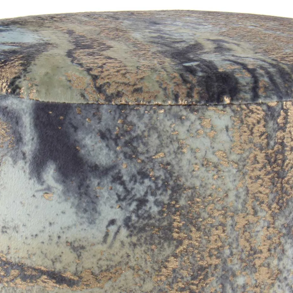 35x46x35 Samt Hocker mit Muster Hellblau - Crash