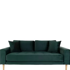 180x76x93 Samt Wohnzimmercouch in Dunkelgrün - Secilia