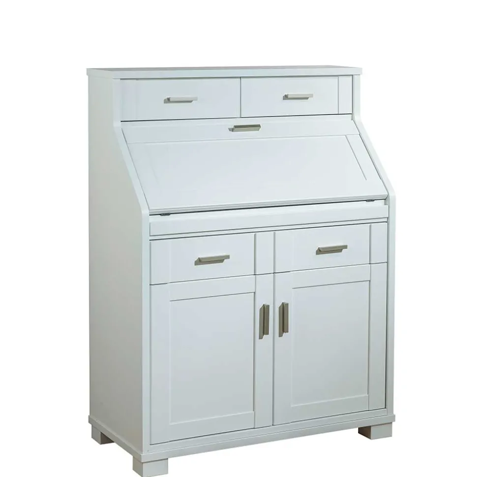 85x117x44 Scandi Chic Sekretär in Weiß - Pray