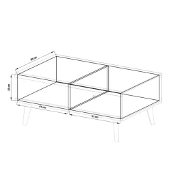 107x46x67 Scandi Couchtisch mit Stauraum - Cablos