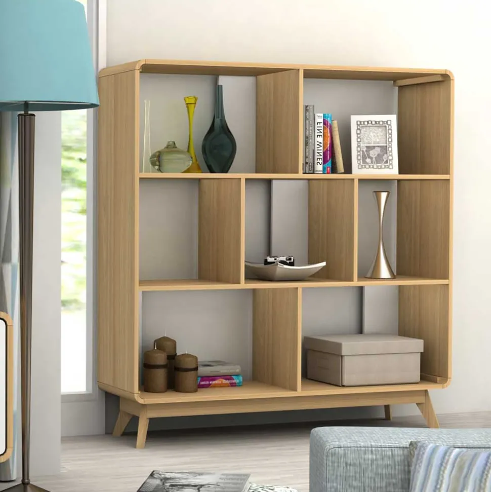 122x126x29 Scandi Standregal in Natur - Jendren