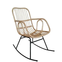 57x95x84 Schaukelstuhl aus Rattan & Eisen - Ambriosso